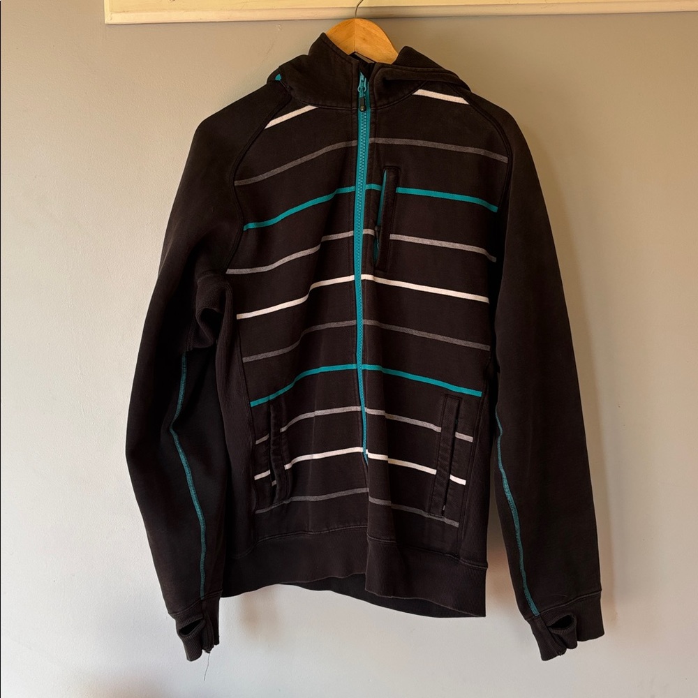 Vintage Lululemon Men’s Hoodie Classic Casual Sweatshirt Striped Full Zip Hoodie